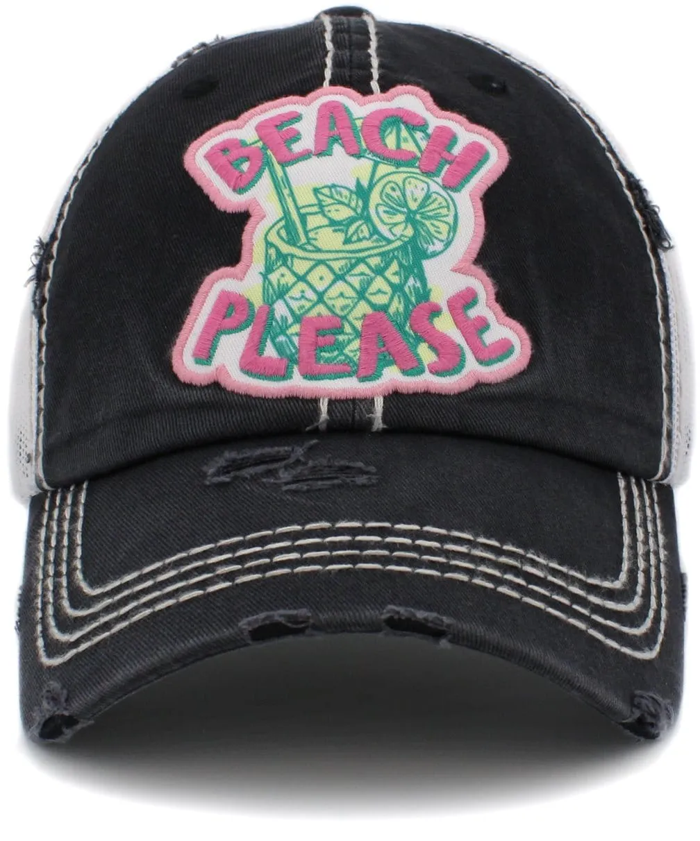 KBV1431 "Beach Please" Vintage Distressed Ballcap