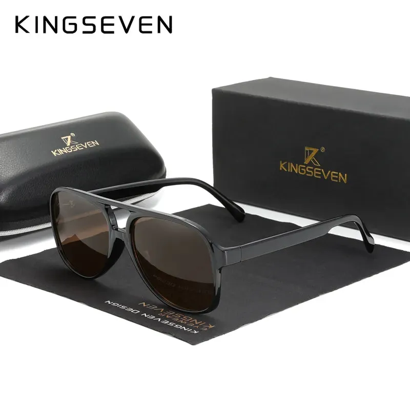 KINGSEVEN Classic Vintage Retro 70s Sunglasses for Women Men Classic Large Squared Big Frame UV400 Sun Glasses