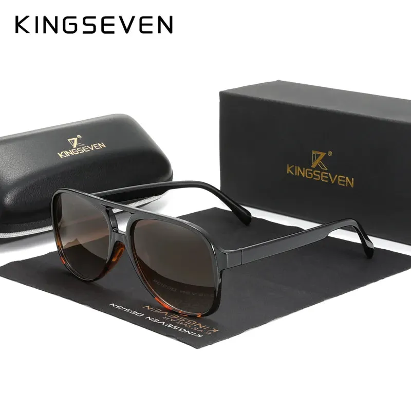 KINGSEVEN Classic Vintage Retro 70s Sunglasses for Women Men Classic Large Squared Big Frame UV400 Sun Glasses