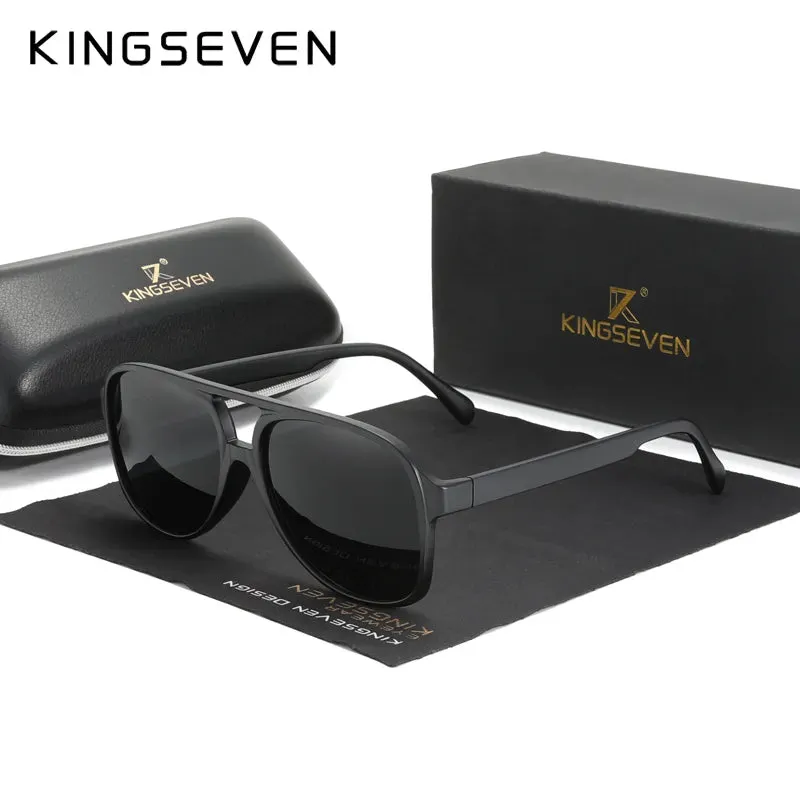 KINGSEVEN Classic Vintage Retro 70s Sunglasses for Women Men Classic Large Squared Big Frame UV400 Sun Glasses