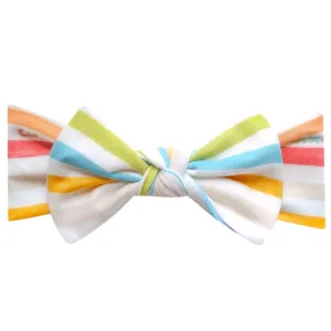 Knit Headband Bow - CoComelon Stripe