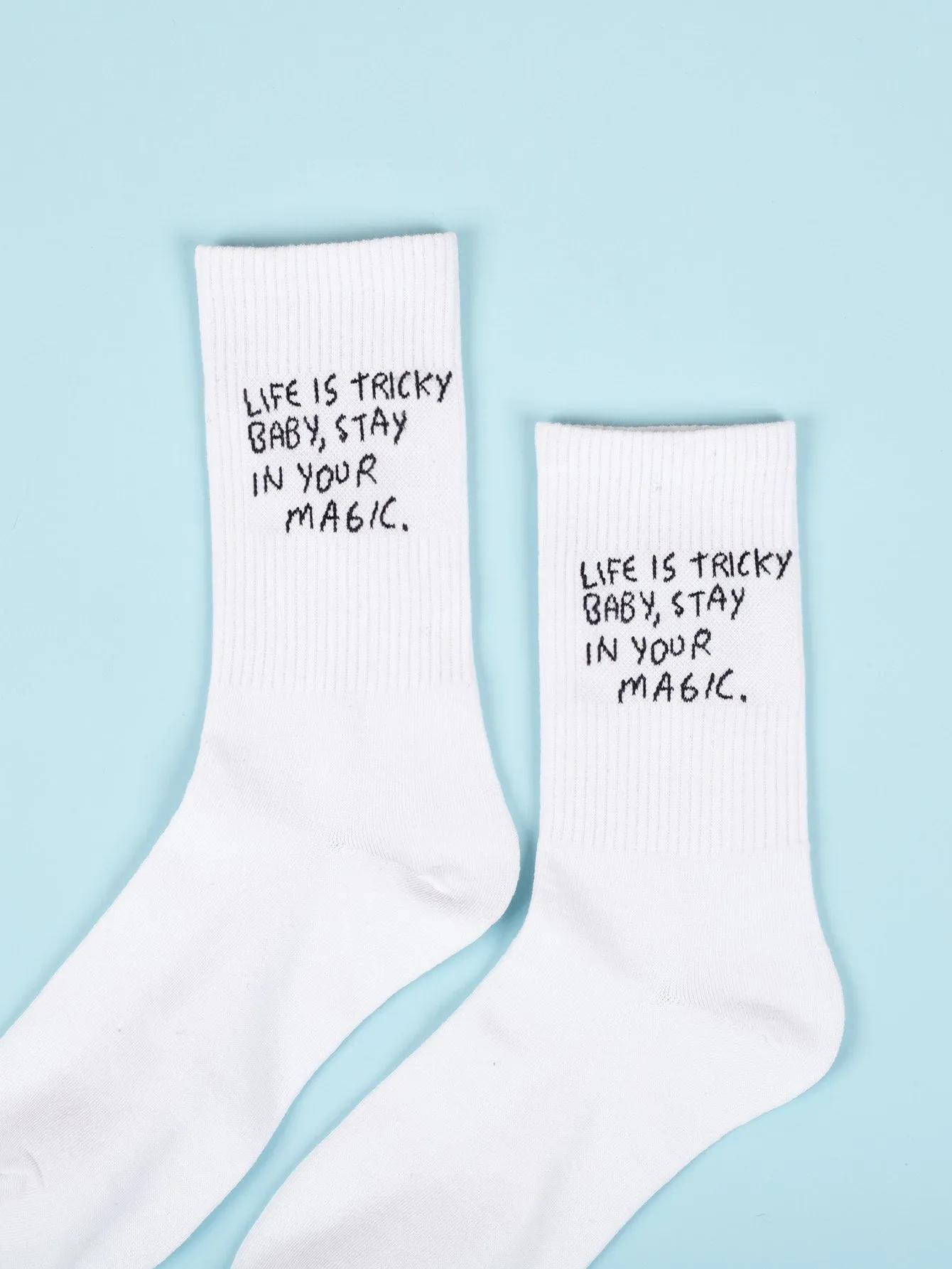 Life Is Tricky Baby Crew Socks Silly Socks for Men Funky Socks Funny Socks