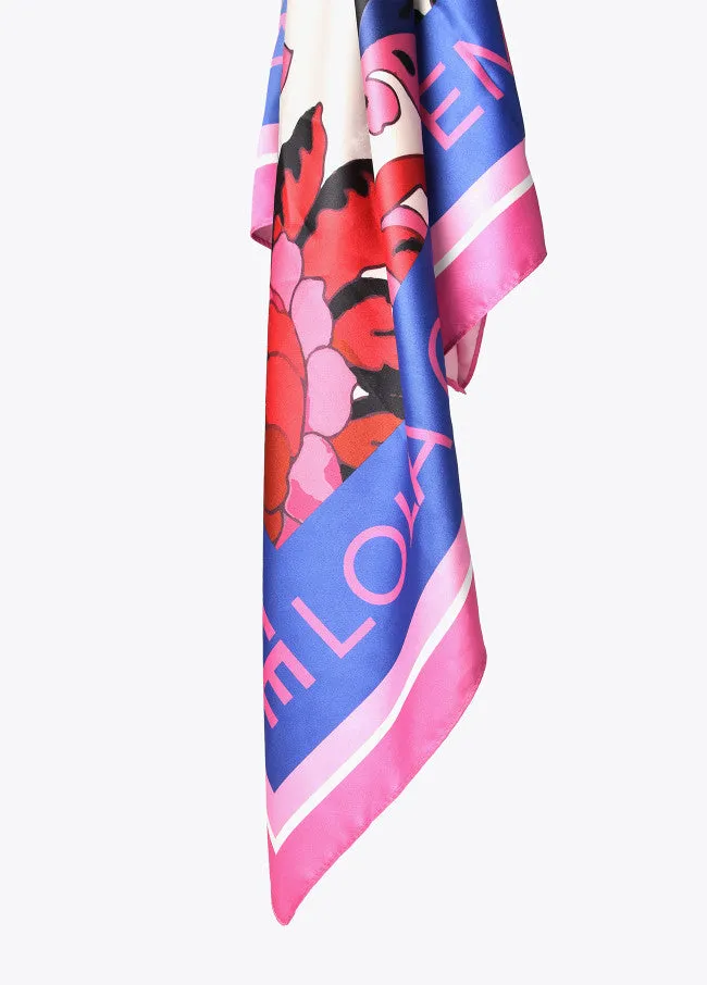 Lola Casademunt Pink/Blue Floral Print Scarf