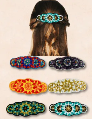 <FONT COLOR="RED">FAST SELLER!!</FONT> 12 PACK Beaded Five Circle Hair Barrettes! Only $7 ea!