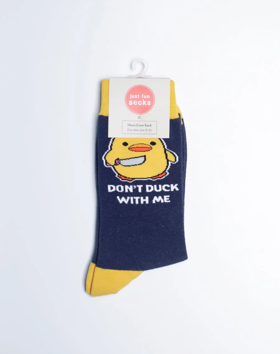 Men's Don't Duck With Me Funny Crew Socks