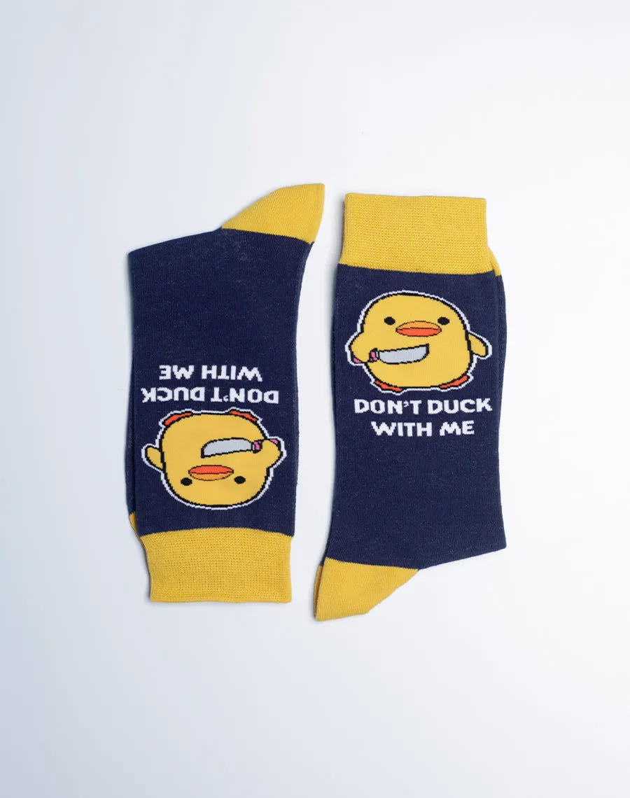 Men's Don't Duck With Me Funny Crew Socks