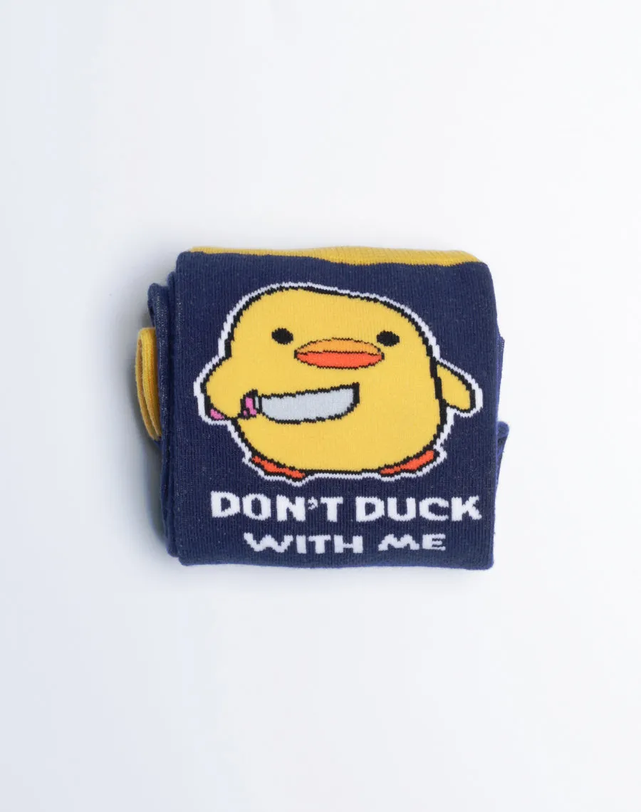 Men's Don't Duck With Me Funny Crew Socks