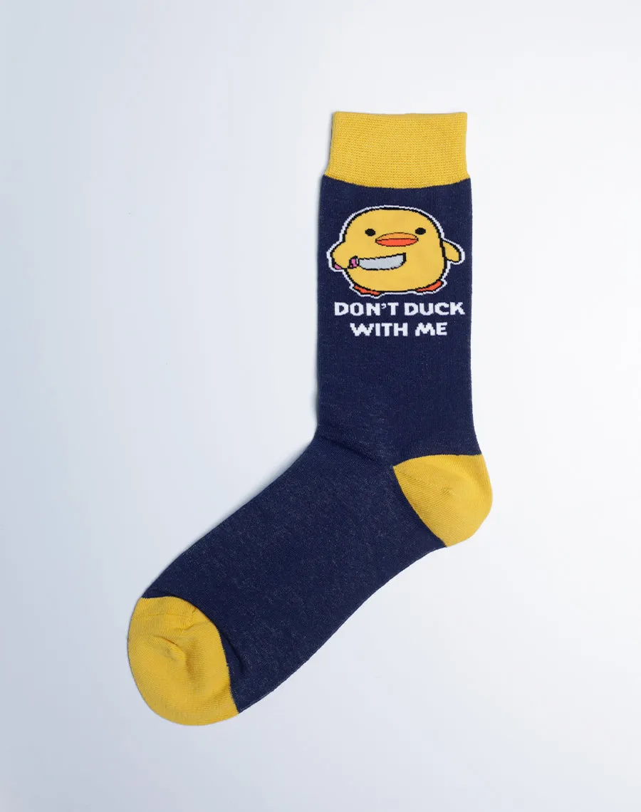 Men's Don't Duck With Me Funny Crew Socks