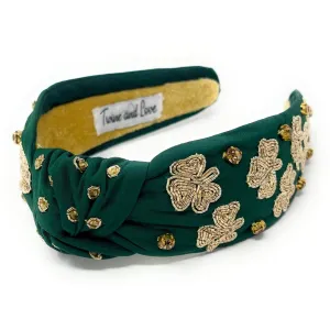 New! Shamrock Hand Bead Knotted Headband