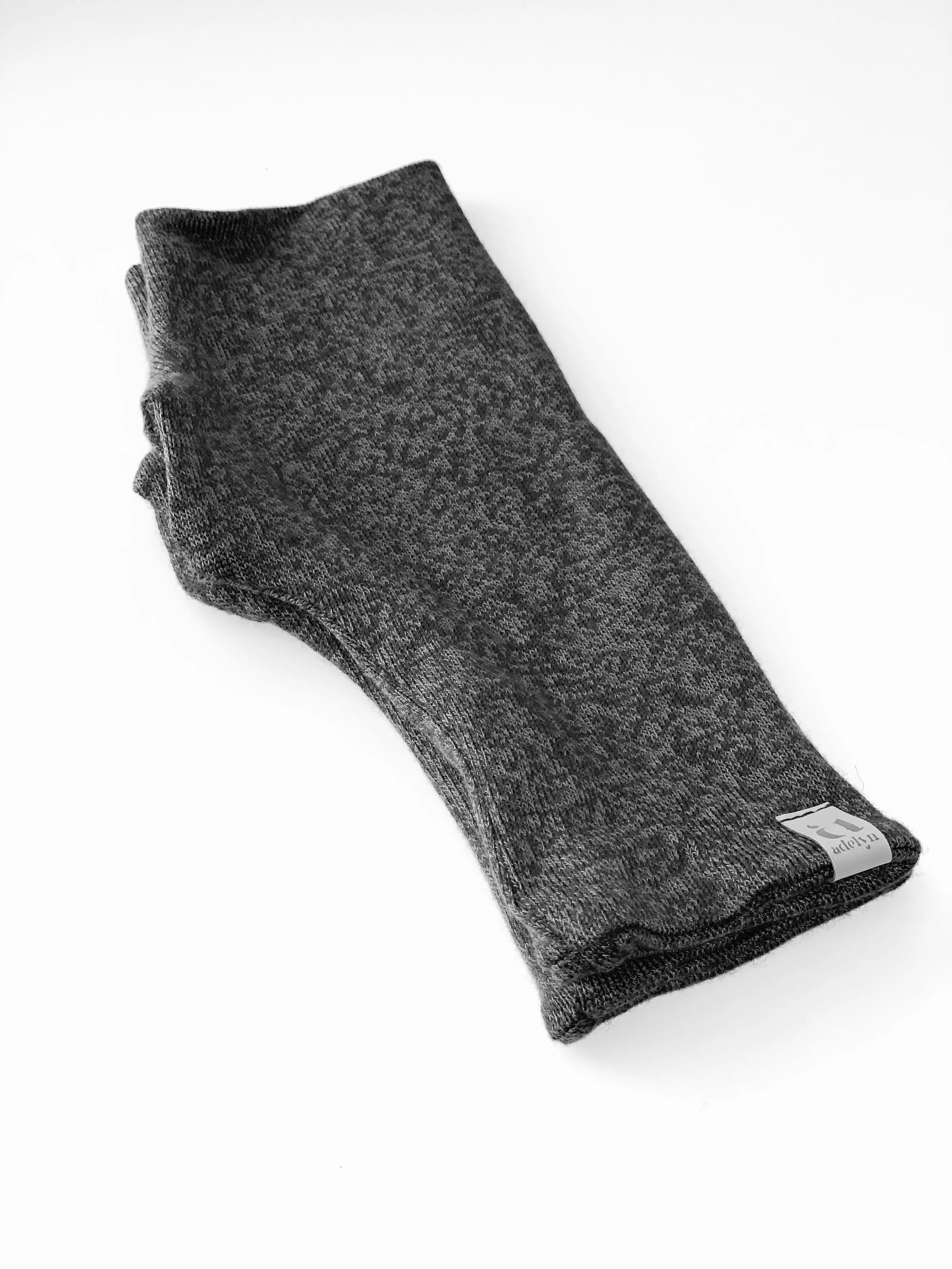 One Size Fingerless Gloves in Double Layer Ultra Soft Cashmere Feel Sweater Jersey