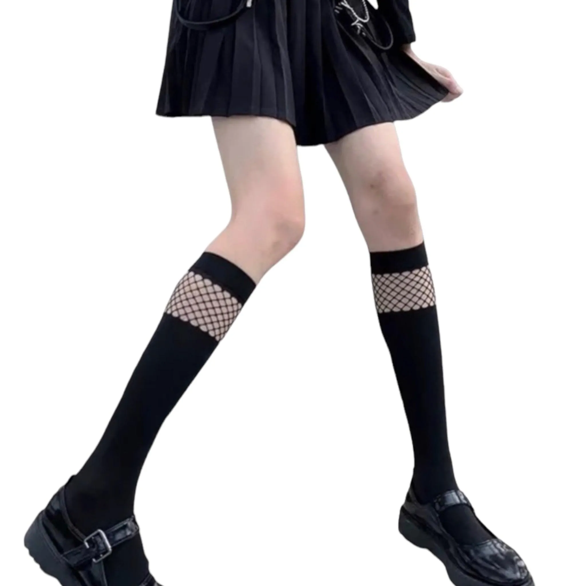 Opaque Fishnet Top Tall Socks