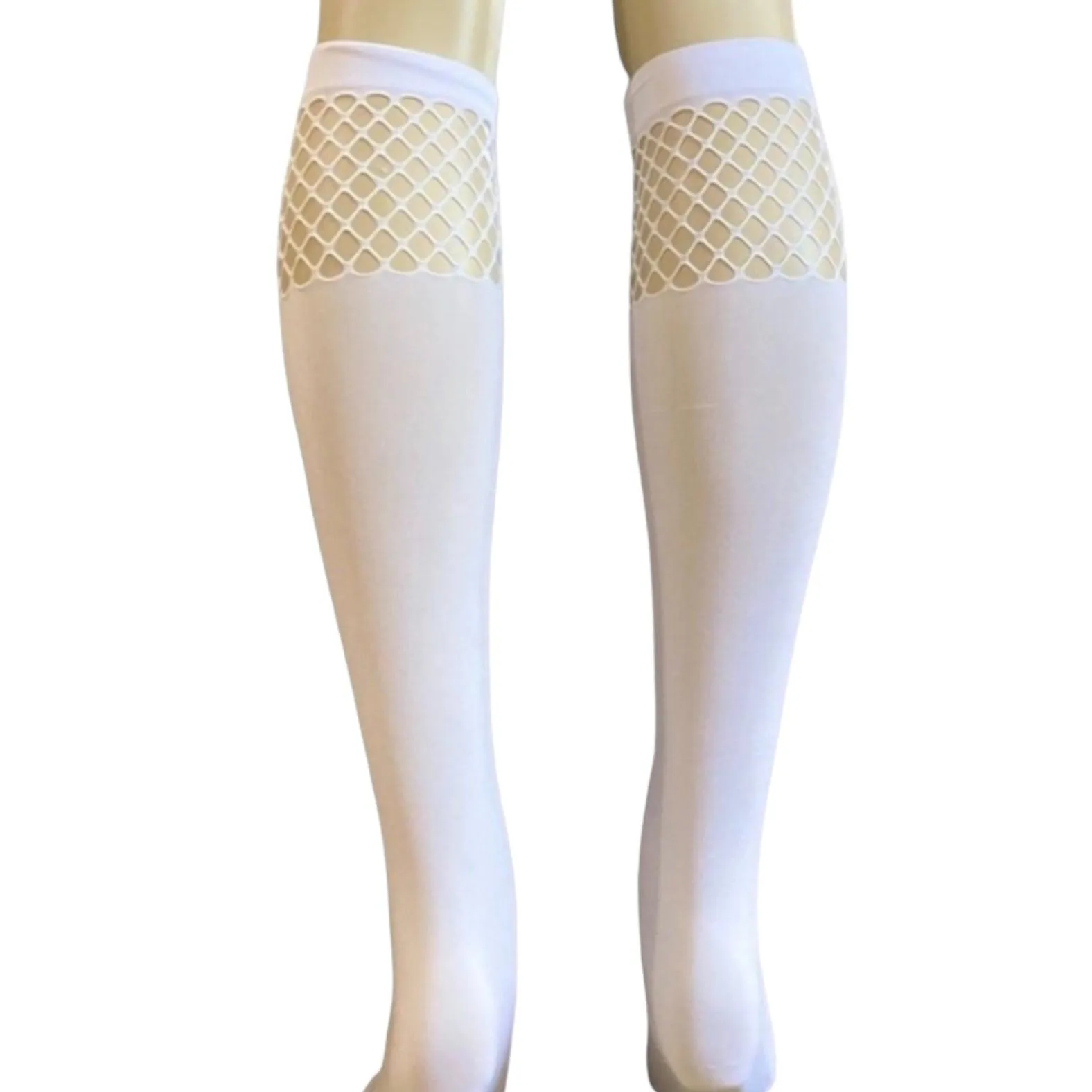 Opaque Fishnet Top Tall Socks