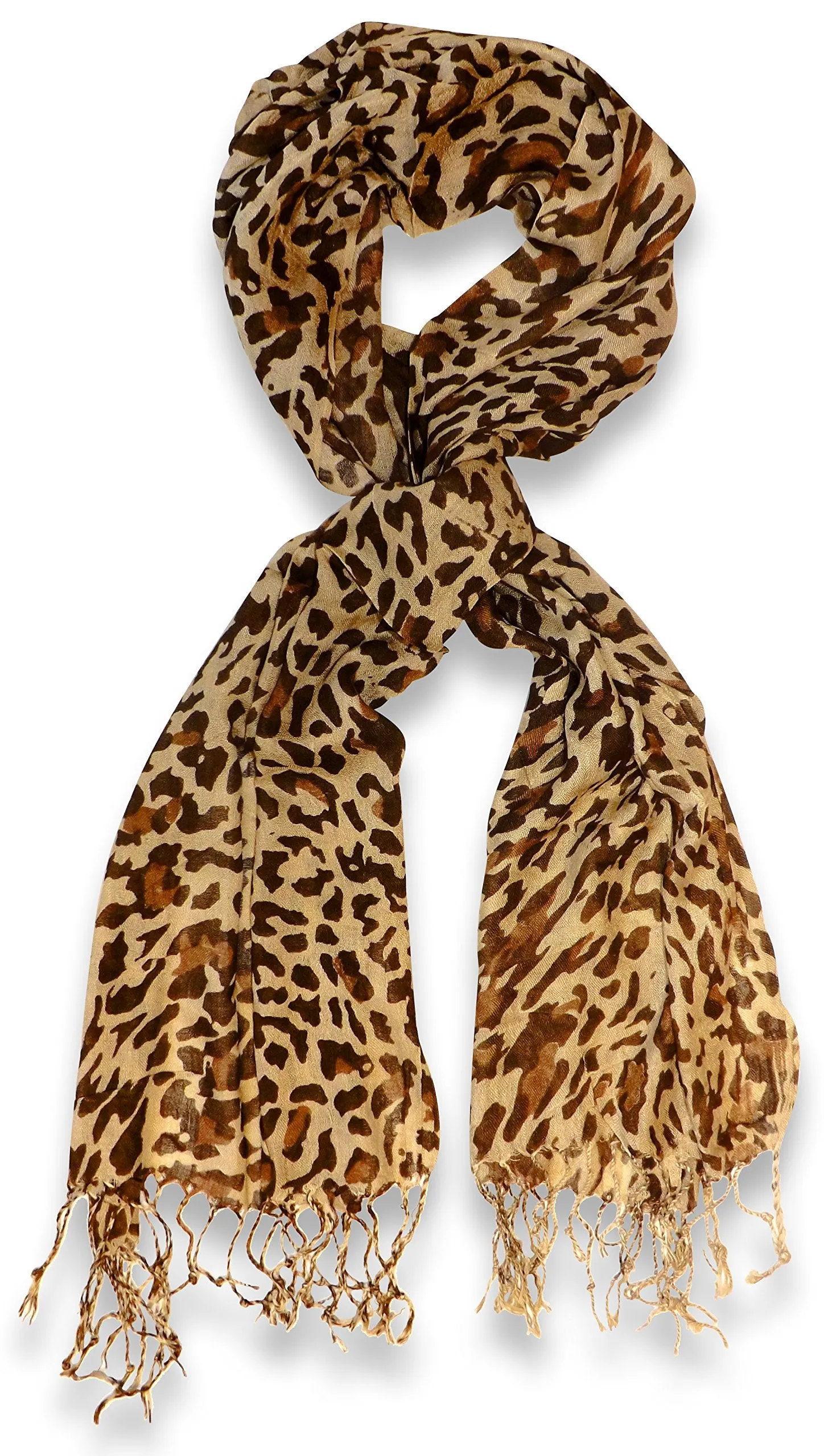 Peach Couture Beautiful Soft and Silky Leopard Print Pashmina Shawl Scarves