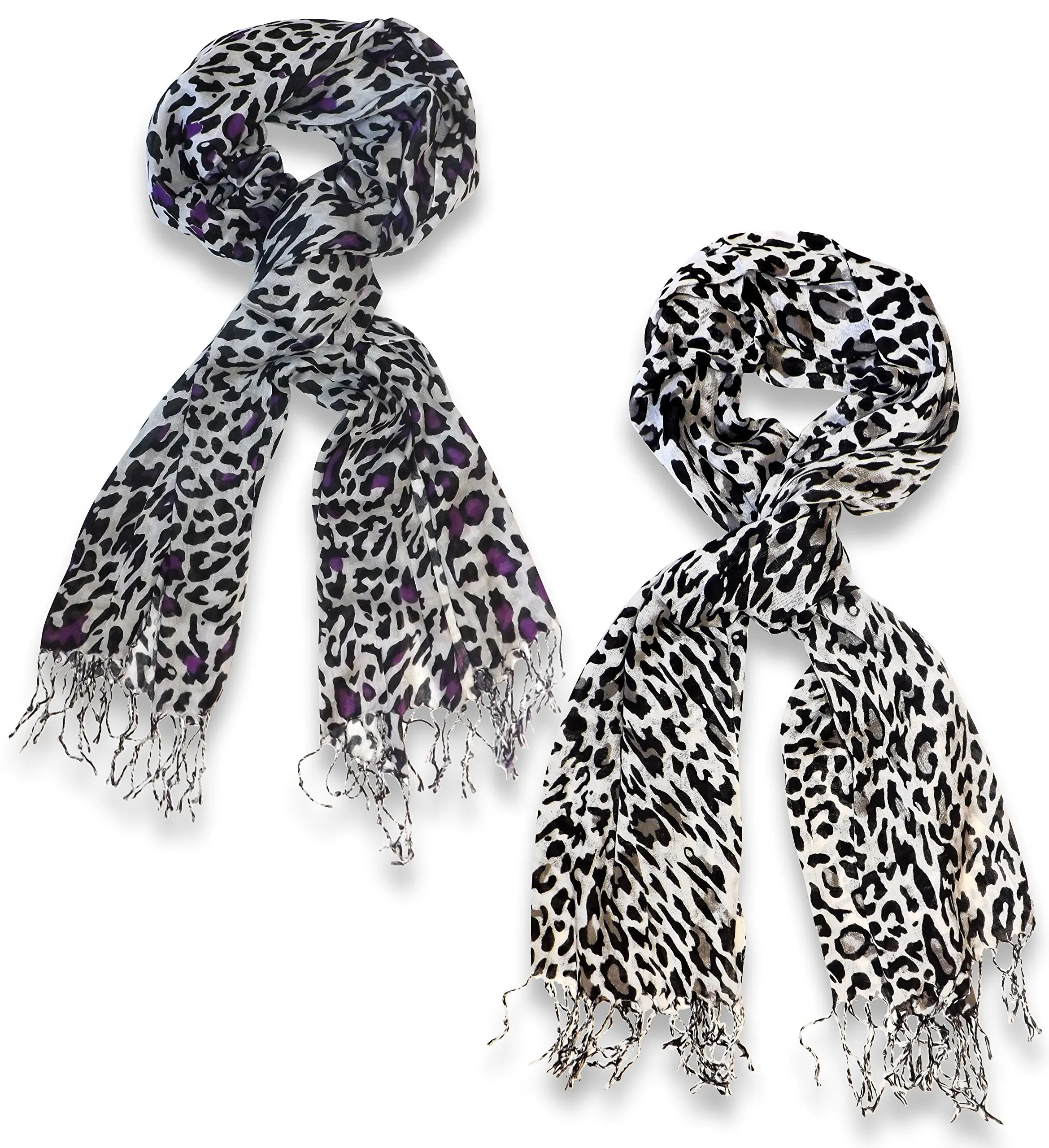 Peach Couture Beautiful Soft and Silky Leopard Print Pashmina Shawl Scarves