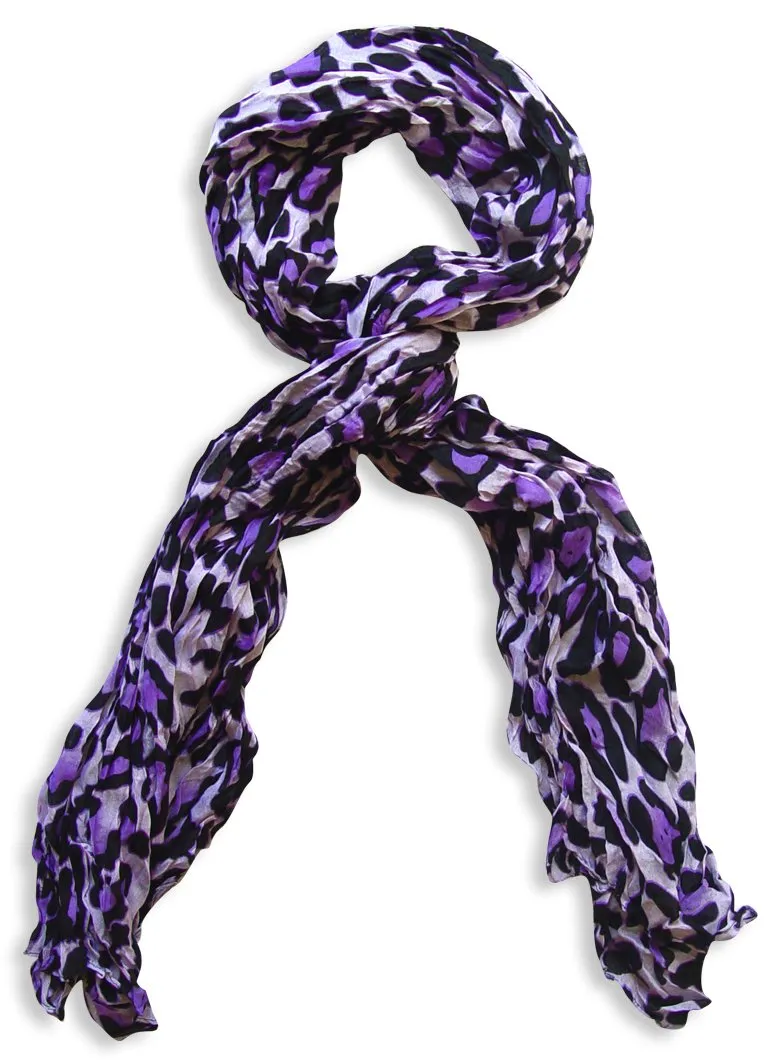 Peach Couture Trendy Women's Leopard Animal Print Crinkle Scarf wrap