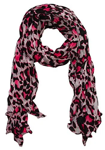 Peach Couture Trendy Women's Leopard Animal Print Crinkle Scarf wrap