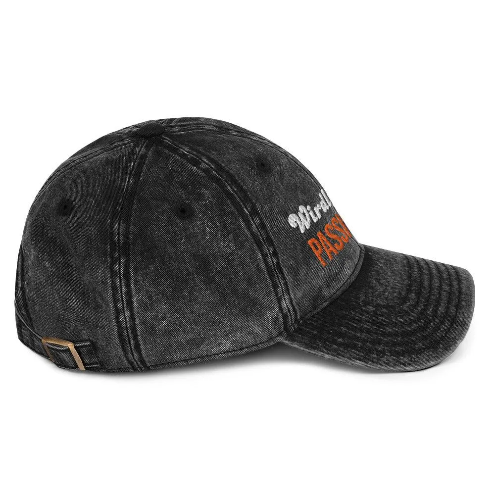 Personalize it! Black Embroidered Vintage Cotton Twill Cap Weirdly Passionate