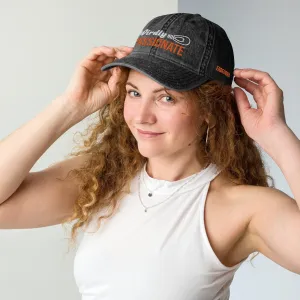 Personalize it! Black Embroidered Vintage Cotton Twill Cap Weirdly Passionate