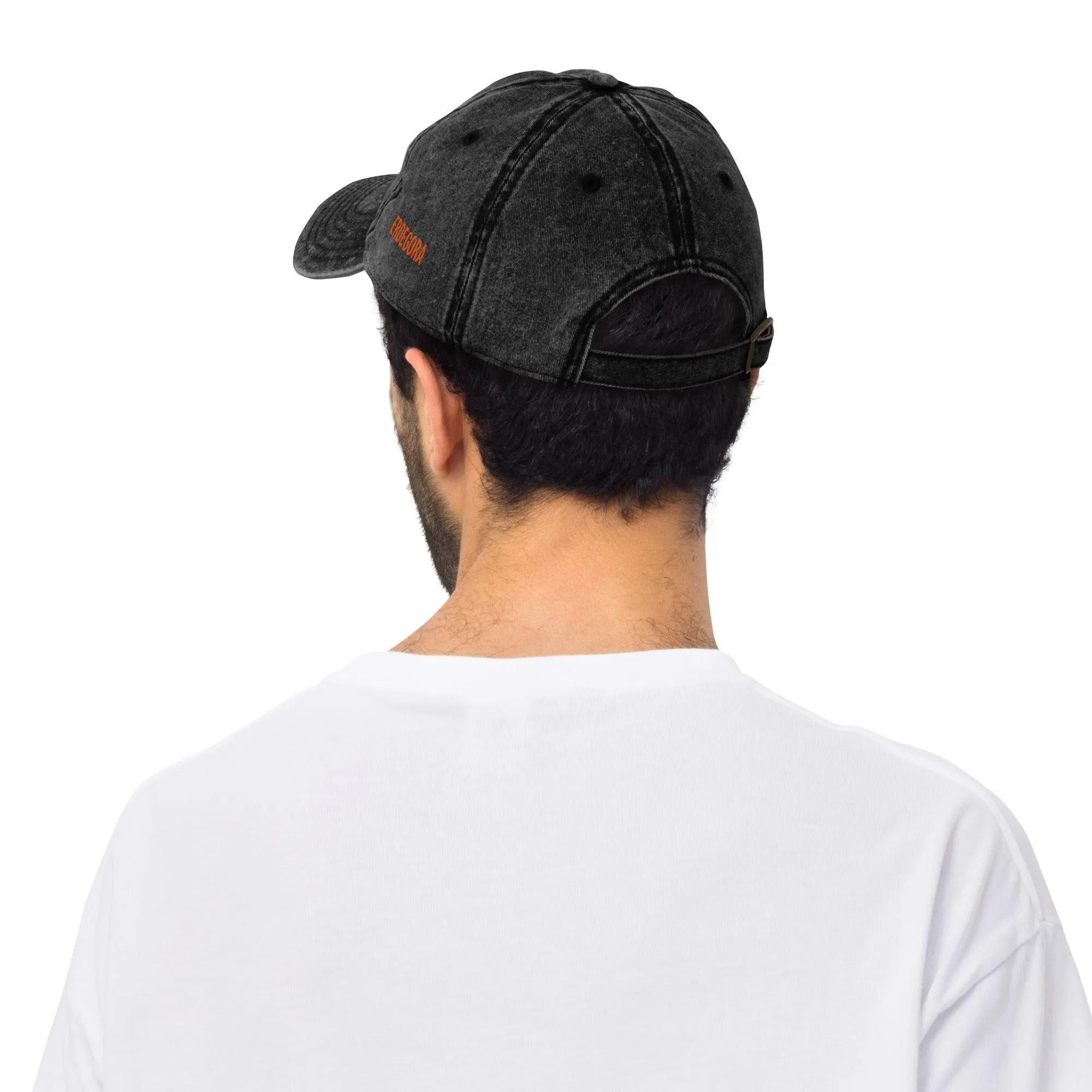 Personalize it! Black Embroidered Vintage Cotton Twill Cap Weirdly Passionate