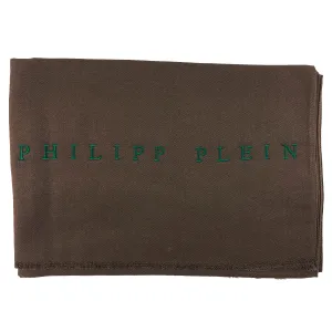 Philipp Plein Scarf Brown Logo - Designer Shawl BLACK FRIDAY SALE