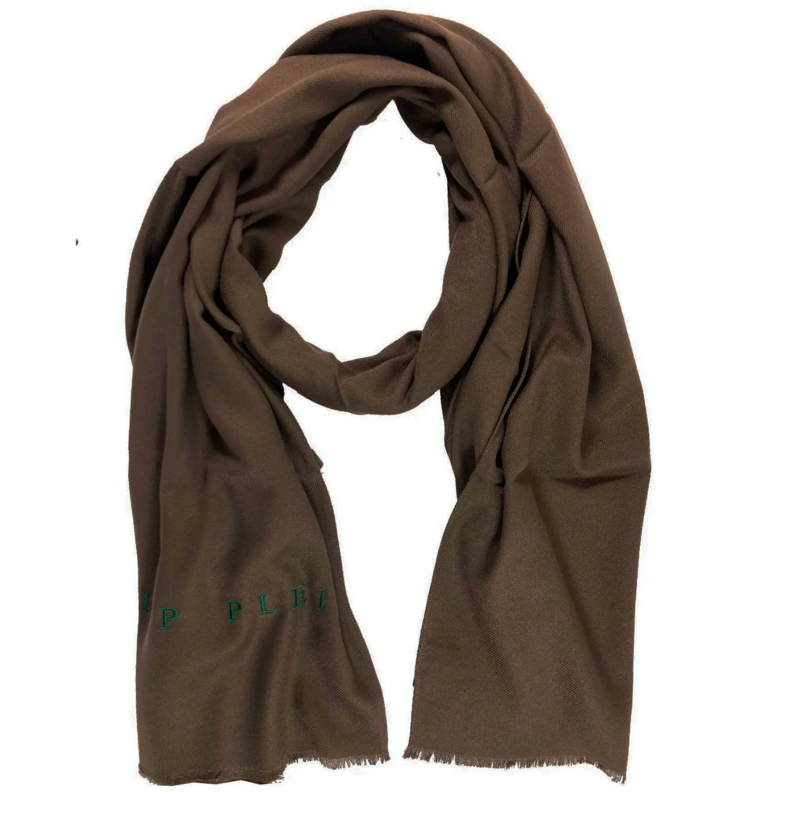 Philipp Plein Scarf Brown Logo - Designer Shawl BLACK FRIDAY SALE