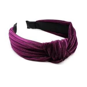 POM Rich Berry Velvet Pleated Knot Headband