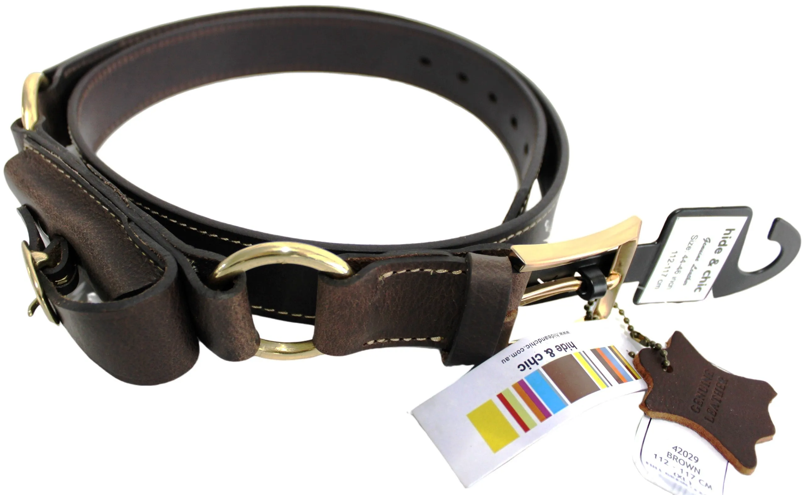 Quality Full Grain Leather Hobble Belt. Colour: Brown. Style No: 42029.