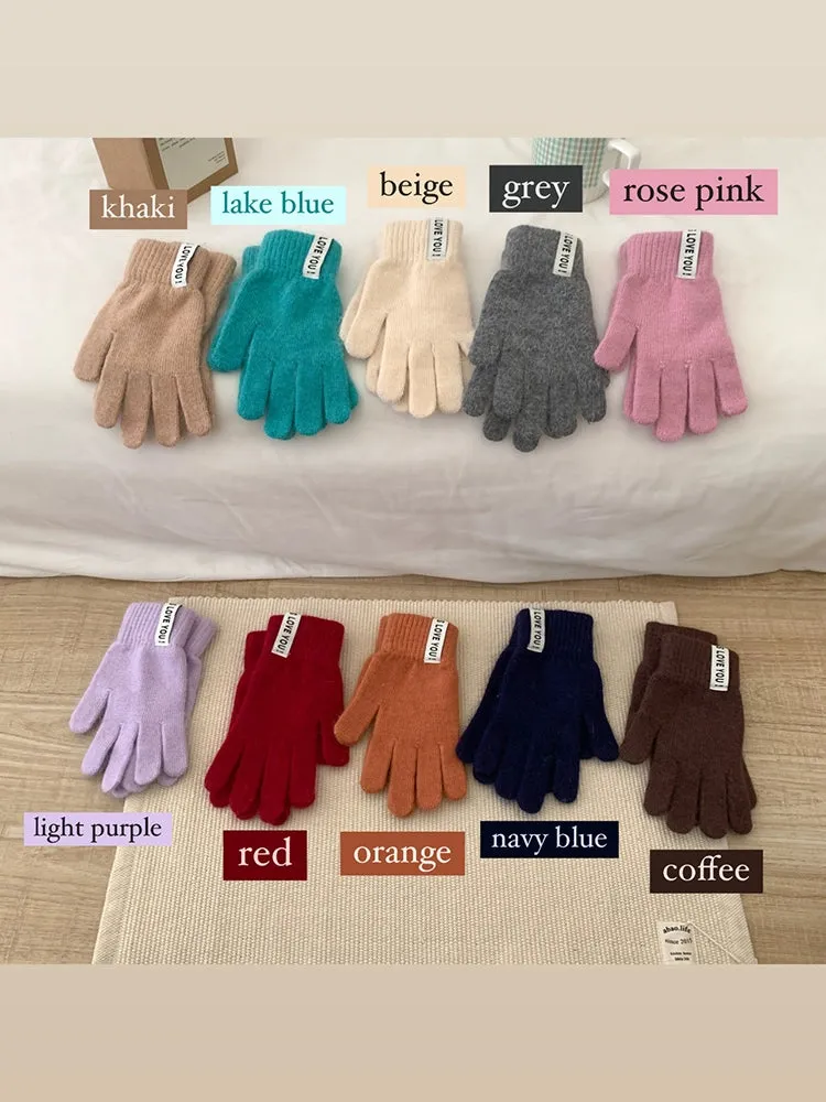 Rabbit Fur Knitted Gloves  Adorable Winter Warmth with Touchscreen Capability!