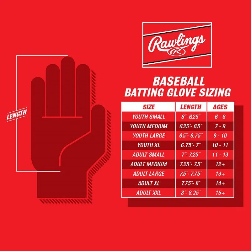 Rawlings Workhorse Batting Gloves | Adult | Yellow