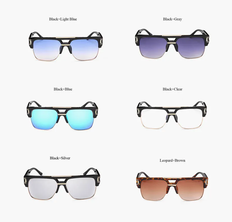 Retro luxury inspired oversize clear sunglasses