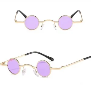 Retro Small Round Lens Gold Frame Sunglasses