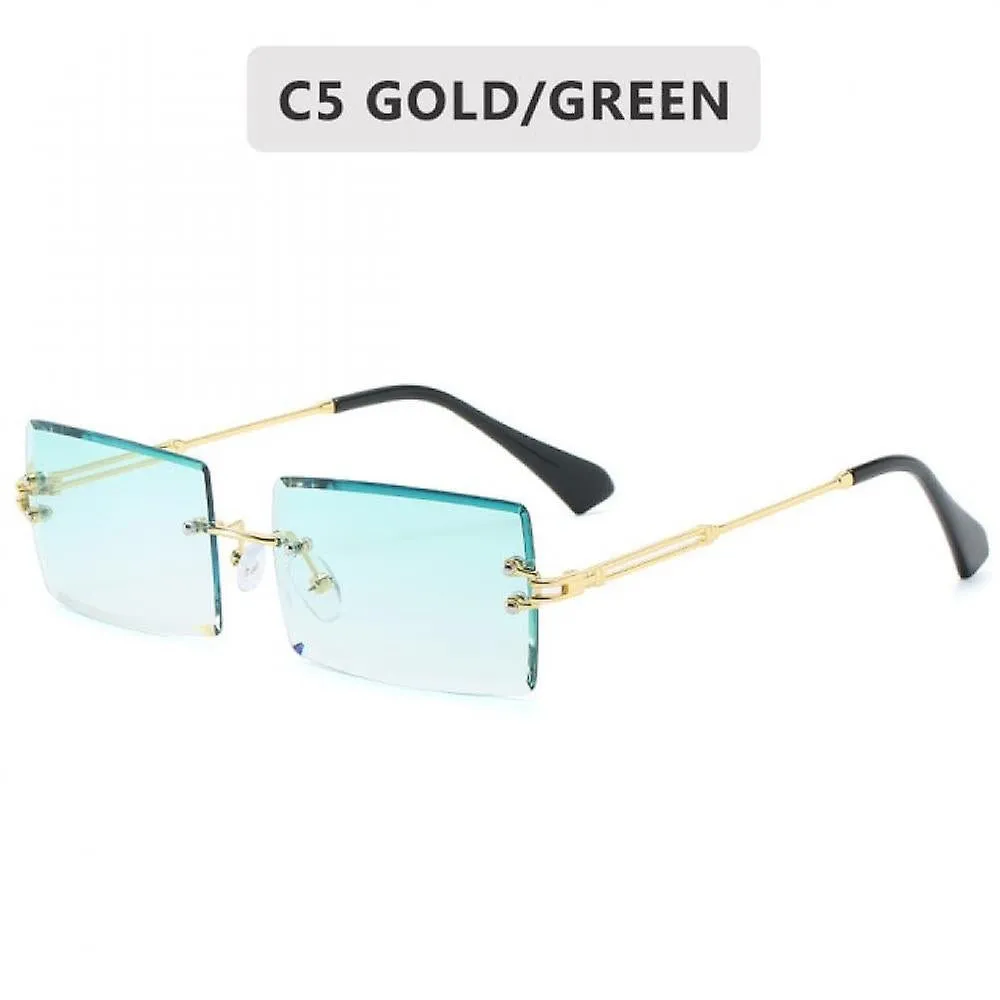 Retro Sunglasses Women Rimless Gradient Shades Design 1