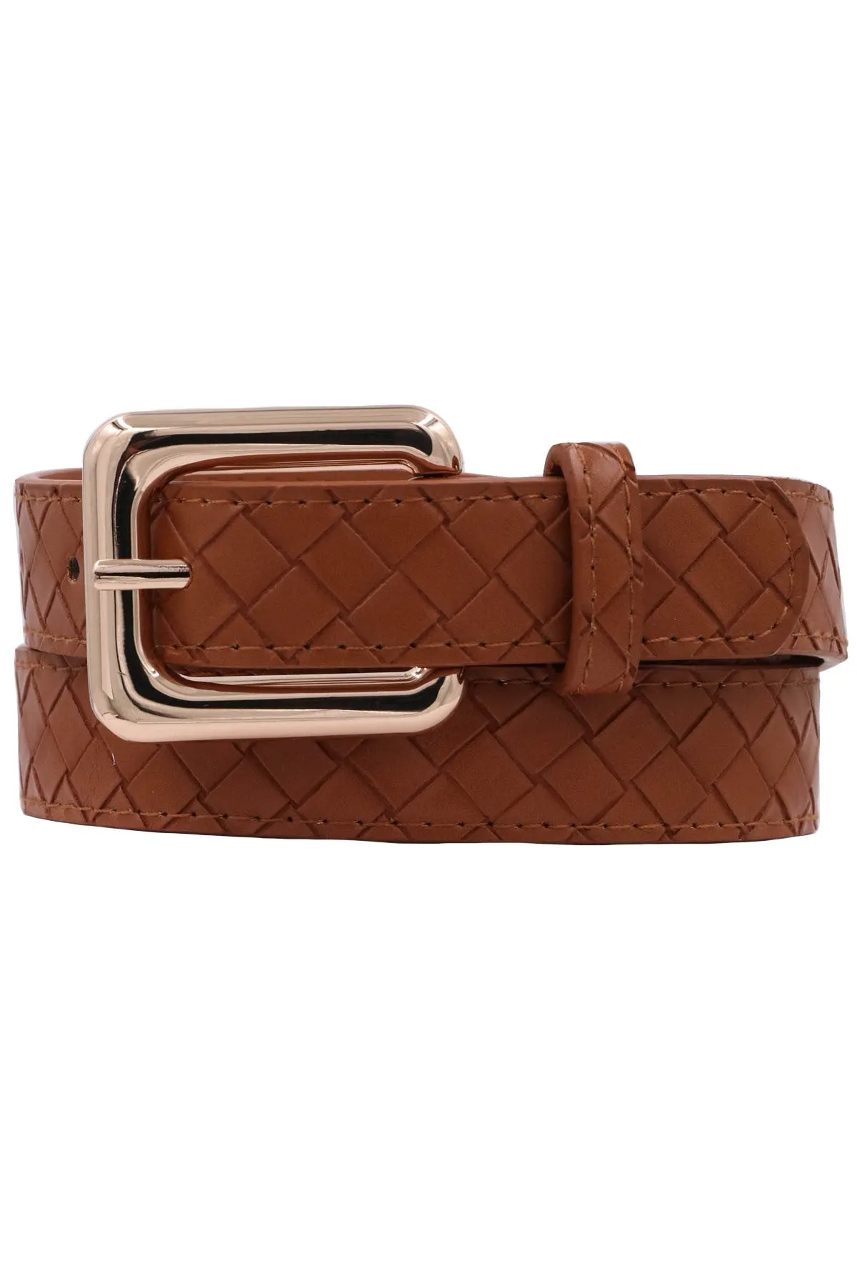 Rounded Square Weave Strap Belt