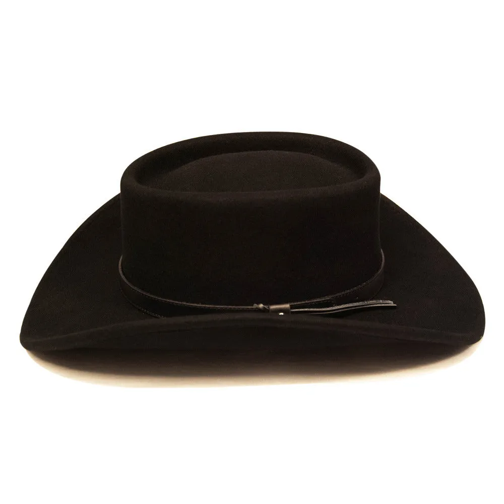 Saint Martin - Black Felt Western Gambler Hat