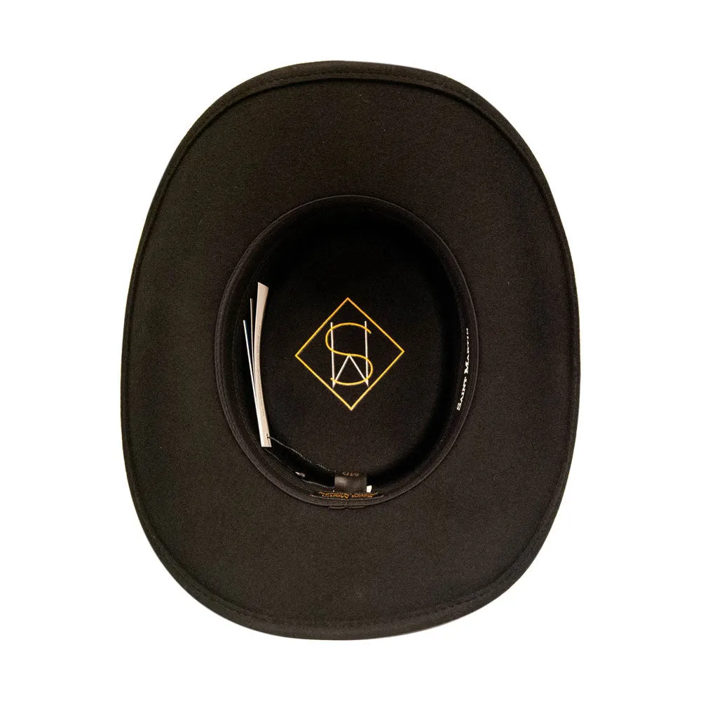 Saint Martin - Black Felt Western Gambler Hat