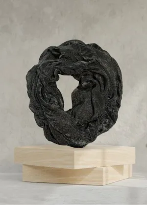 SILKY FEEL SOLID BLACK INFINITY SCARF