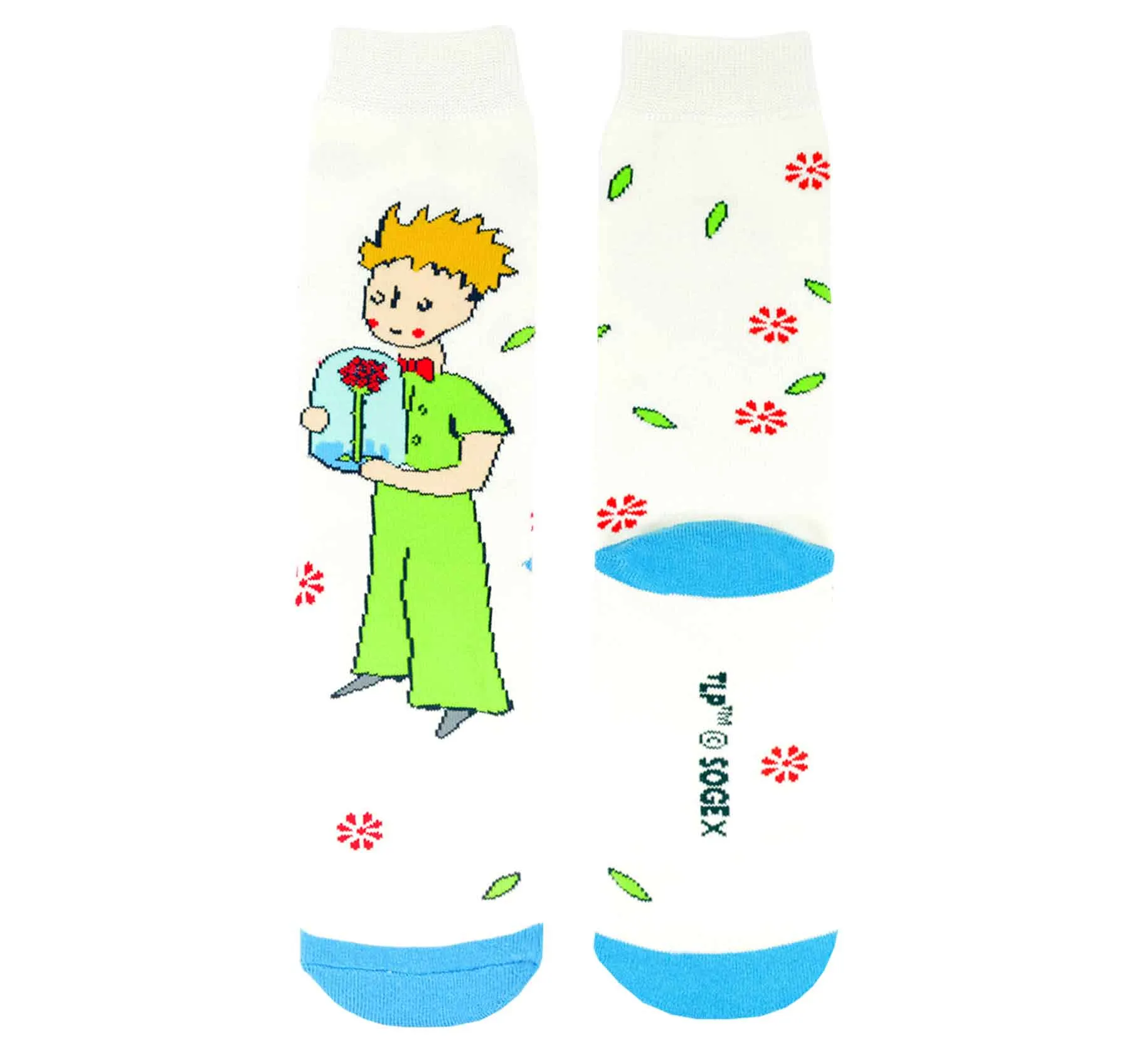 Single Pair Little Prince Knitted Half Cushion Cotton Crew Socks