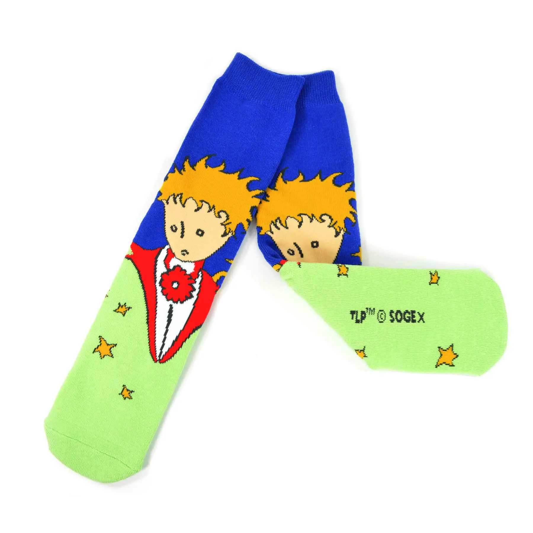 Single Pair Little Prince Knitted Half Cushion Cotton Crew Socks