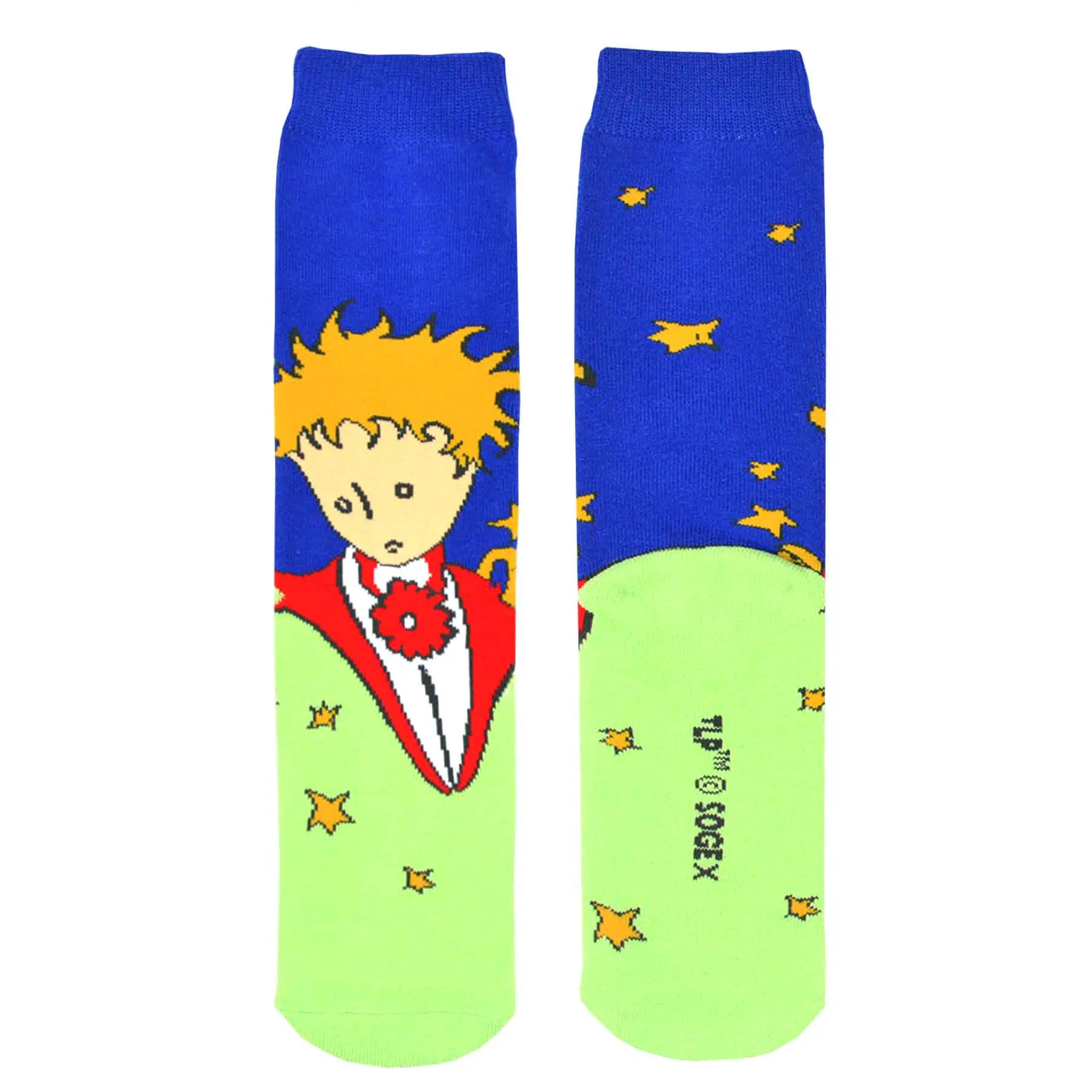 Single Pair Little Prince Knitted Half Cushion Cotton Crew Socks