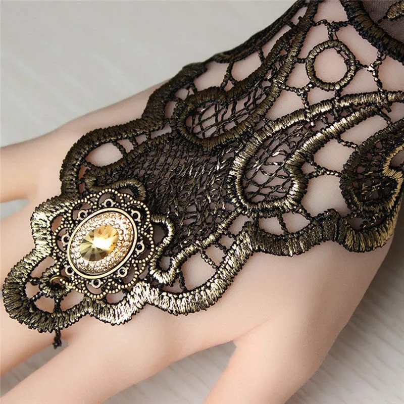 Stylish Steampunk-Designed Lace Gloves