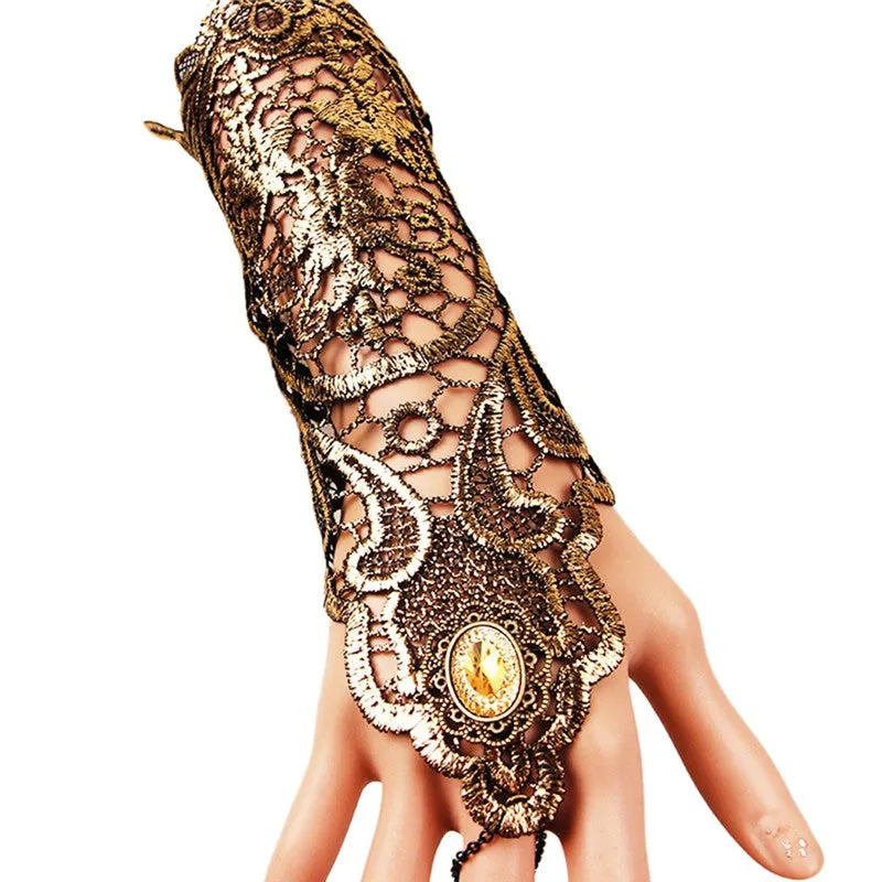 Stylish Steampunk-Designed Lace Gloves