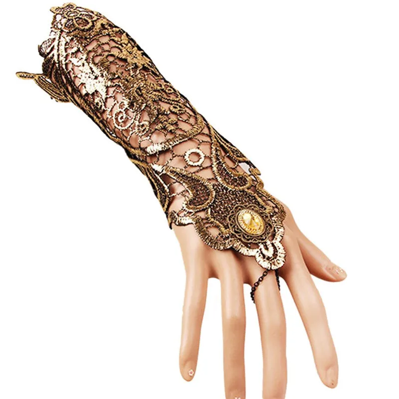 Stylish Steampunk-Designed Lace Gloves