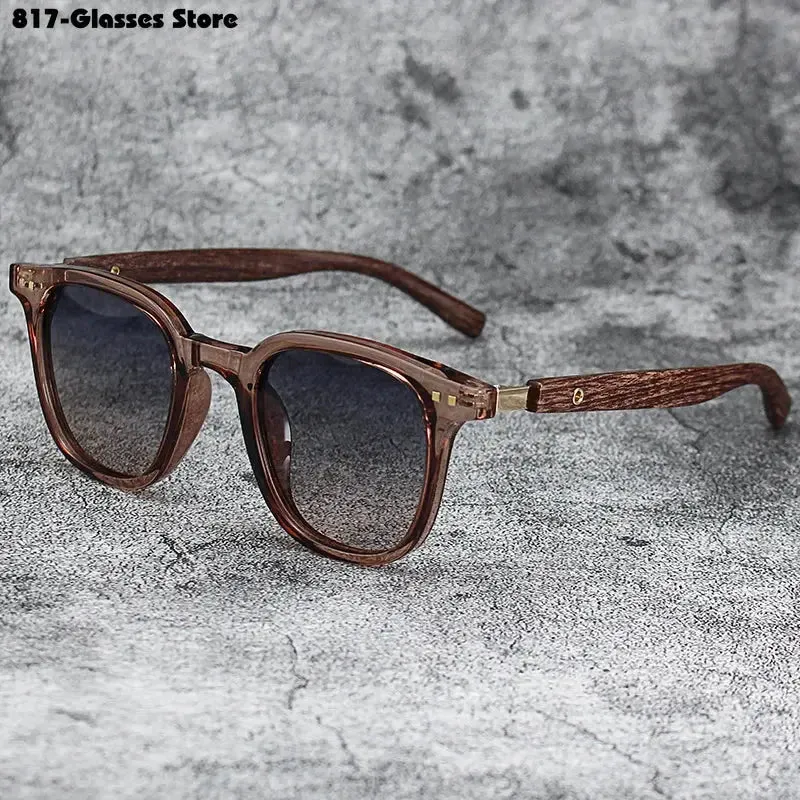 Sunglasses for Men Women's Trendy Retro Wood Grain Polarized UV Protection Eyewear Cycling Outdoor Street Photography