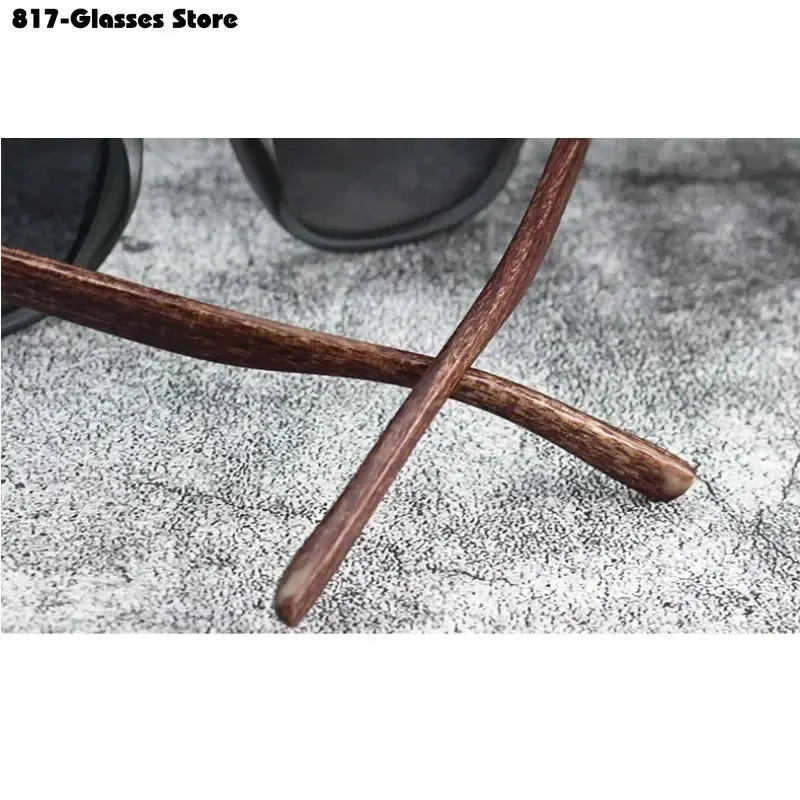 Sunglasses for Men Women's Trendy Retro Wood Grain Polarized UV Protection Eyewear Cycling Outdoor Street Photography