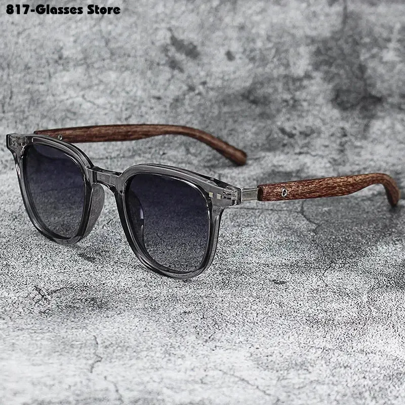 Sunglasses for Men Women's Trendy Retro Wood Grain Polarized UV Protection Eyewear Cycling Outdoor Street Photography