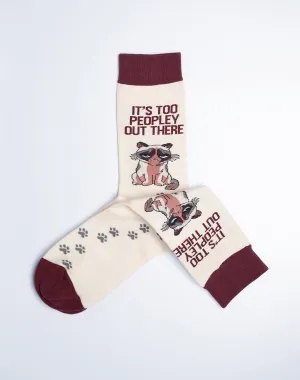 Women's Too Peopley Out There Funny Cat Crew Socks