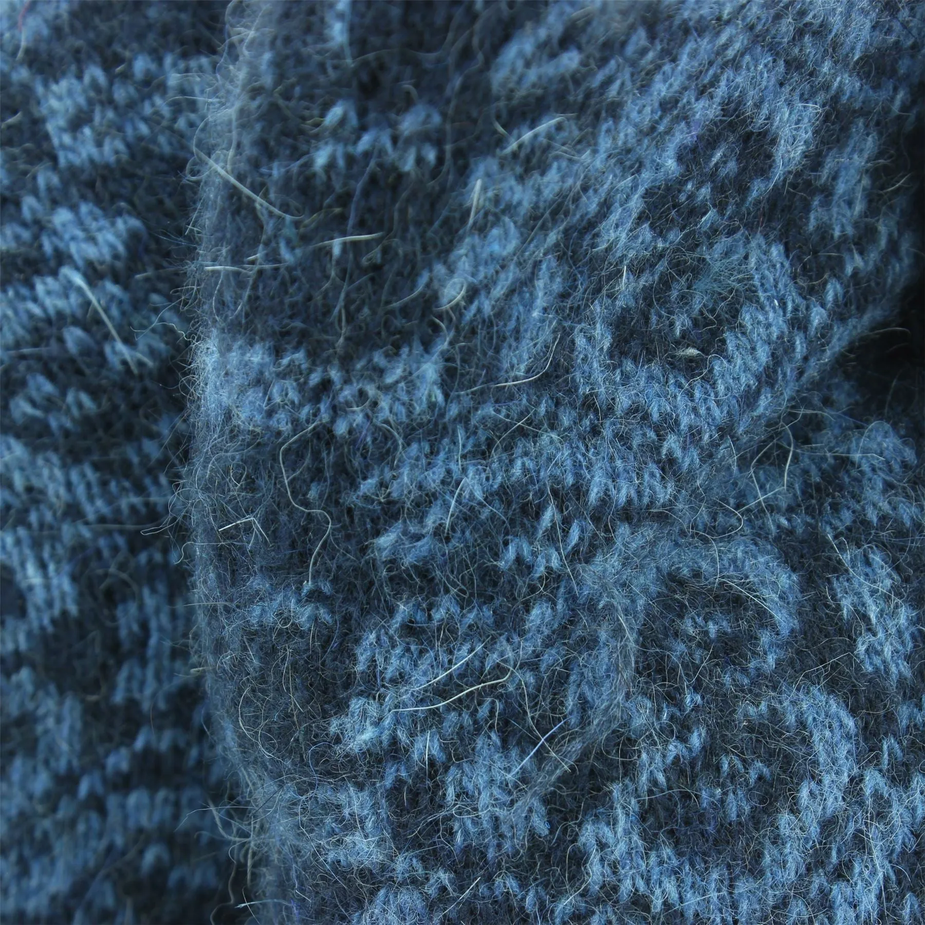 Wool Knit Mittens - Blue